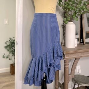 Maggie Marilyn I just want to be free strip high low asymmetric ruffle skirt